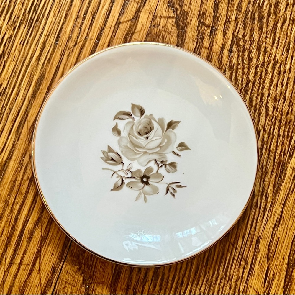 Vtg Johann Haviland Bavaria Germany Twilight Rose Pattern Brown Coaster 3 3/4”